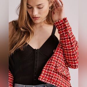 BB Dakota by Steve Madden for Anthropologie Ribbed Knit Black Corset top